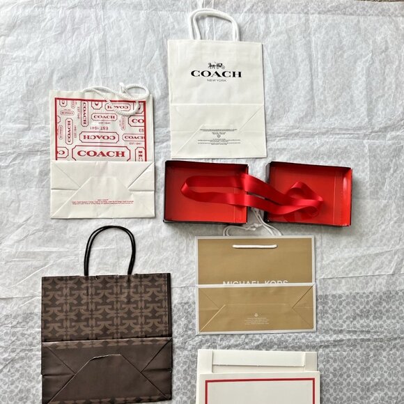 Mixed Lot Designer Paper Shopping Bags Gift Box Coach Michael Kors G by Guess - Picture 2 of 5